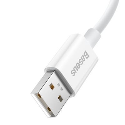 Baseus Superior Series SUPERVOOC gyorstöltő adatkábel USB - USB-C 65W, 1 m, fehér Baseus Superior Series SUPERVOOC gyorstöltő adatkábel USB - USB-C 65W, 1 m, fehér