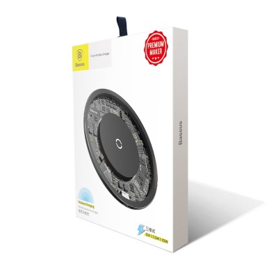 Baseus Simple 10W Lightning vezeték nélküli töltő, átlátszó Baseus Simple 10W Lightning vezeték nélküli töltő, átlátszó