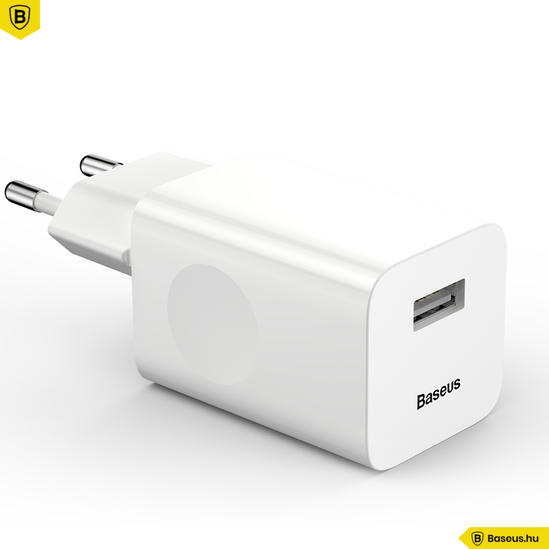 Baseus hálózati gyorstöltő USB QC 3.0 24W - Fehér Baseus hálózati gyorstöltő USB QC 3.0 24W - Fehér