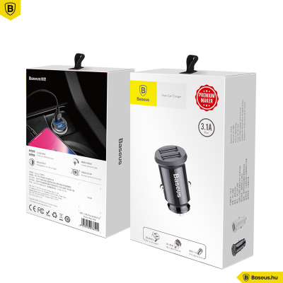 Baseus Grain autós töltő 3.1A 2USB Baseus Grain autós töltő 3.1A 2USB
