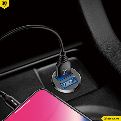Baseus Grain autós töltő 3.1A 2USB Baseus Grain autós töltő 3.1A 2USB