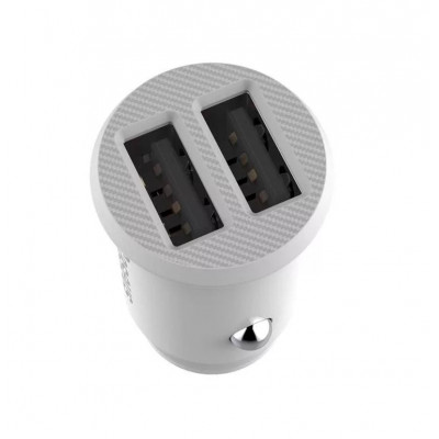 Baseus Grain autós töltő 2x USB 5V 3.1A, fehér Baseus Grain autós töltő 2x USB 5V 3.1A, fehér