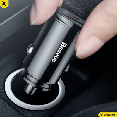 Baseus autós töltő USB/USB-C 30W Circular - Fekete Baseus autós töltő USB/USB-C 30W Circular - Fekete