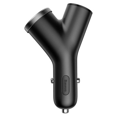 Baseus Y Type 2xUSB 3.4A 40W autós töltő, fekete Baseus Y Type 2xUSB 3.4A 40W autós töltő, fekete
