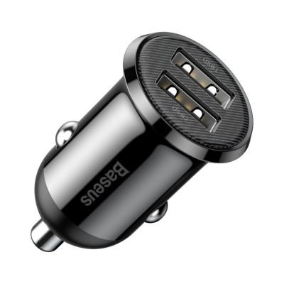Baseus Grain Pro 2x USB 4.8A, 24W autóstöltő - fekete Baseus Grain Pro 2x USB 4.8A, 24W autóstöltő - fekete
