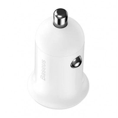 Baseus Grain Pro 2x USB 4.8A 24W autóstöltő, fehér Baseus Grain Pro 2x USB 4.8A 24W autóstöltő, fehér