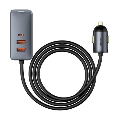 Baseus Share Together autós töltő hosszabbítóval, 3x USB, USB-C, 120W, szürke Baseus Share Together autós töltő hosszabbítóval, 3x USB, USB-C, 120W, szürke