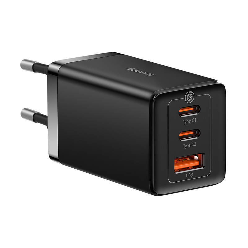 Baseus GaN5 Pro hálózati töltő, 2xUSB-C + USB, 65W (fekete) Baseus GaN5 Pro hálózati töltő, 2xUSB-C + USB, 65W (fekete)
