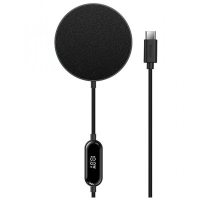 Baseus Simple Mini2 Mágneses (MagSafe), vezeték nélküli töltő, 15W, fekete Baseus Simple Mini2 Mágneses (MagSafe), vezeték nélküli töltő, 15W, fekete