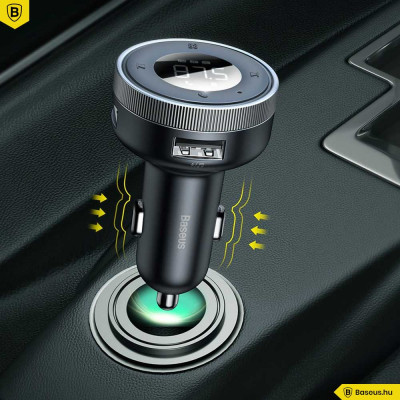 Baseus Enjoy Bluetooth Fm Transzmitter és 2USB autós töltő 3,4A - Fekete Baseus Enjoy Bluetooth Fm Transzmitter és 2USB autós töltő 3,4A - Fekete