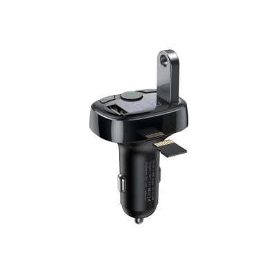 Baseus S-09A Bluetooth 2xUSB microSD FM adó, autós töltő (fekete) Baseus S-09A Bluetooth 2xUSB microSD FM adó, autós töltő (fekete)