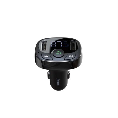 Baseus S-09A Bluetooth 2xUSB microSD FM adó, autós töltő (fekete) Baseus S-09A Bluetooth 2xUSB microSD FM adó, autós töltő (fekete)