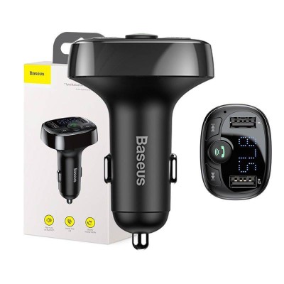 Baseus S-09A Bluetooth 2xUSB microSD FM adó, autós töltő (fekete) Baseus S-09A Bluetooth 2xUSB microSD FM adó, autós töltő (fekete)