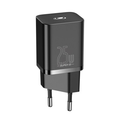 Baseus Super Si Quick Charger gyors hálózati töltő 1C 25W, fekete Baseus Super Si Quick Charger gyors hálózati töltő 1C 25W, fekete