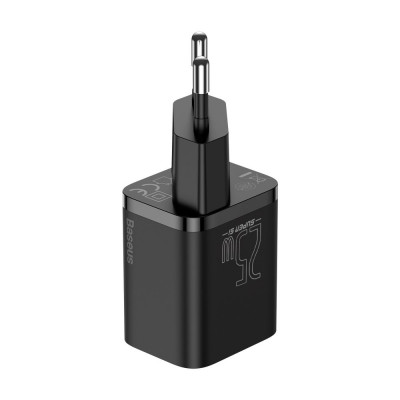 Baseus Super Si Quick Charger gyors hálózati töltő 1C 25W, fekete Baseus Super Si Quick Charger gyors hálózati töltő 1C 25W, fekete