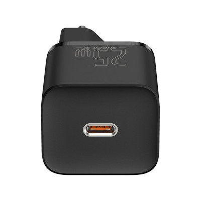 Baseus Super Si Quick Charger gyors hálózati töltő 1C 25W, fekete Baseus Super Si Quick Charger gyors hálózati töltő 1C 25W, fekete