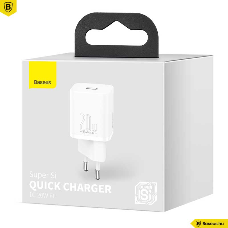 Baseus Super Si USB-C hálózati gyorstöltő 20W - Fehér Baseus Super Si USB-C hálózati gyorstöltő 20W - Fehér