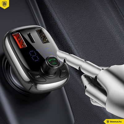 Baseus T typed S-13 FM Transmitter, MP3 lejátszó, Bluetooth kihangosító és 36W QC 4.0 töltő Baseus T typed S-13 FM Transmitter, MP3 lejátszó, Bluetooth kihangosító és 36W QC 4.0 töltő