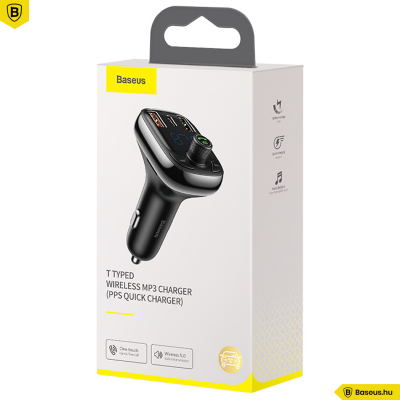 Baseus T typed S-13 FM Transmitter, MP3 lejátszó, Bluetooth kihangosító és 36W QC 4.0 töltő Baseus T typed S-13 FM Transmitter, MP3 lejátszó, Bluetooth kihangosító és 36W QC 4.0 töltő