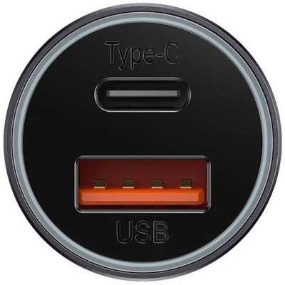 Baseus Golden Contactor Max autós töltő, 60 W, USB-A + USB-C – szürke Baseus Golden Contactor Max autós töltő, 60 W, USB-A + USB-C – szürke