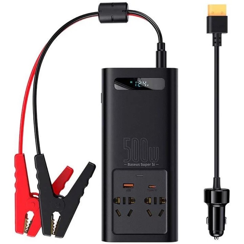 Baseus autós inverter 500W, 220V, CN / EU Baseus autós inverter 500W, 220V, CN / EU