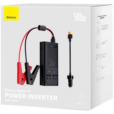 Baseus autós inverter 500W, 220V, CN / EU Baseus autós inverter 500W, 220V, CN / EU