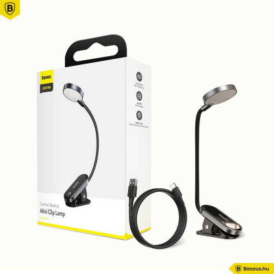 Baseus mini LED csiptetős olvasólámpa - Szürke Baseus mini LED csiptetős olvasólámpa - Szürke