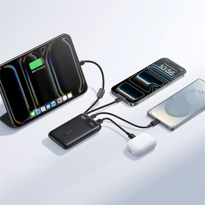 Baseus EnerFill FC11 powerbank 10000 mAh, 45W, két USB-C kábellel – fekete