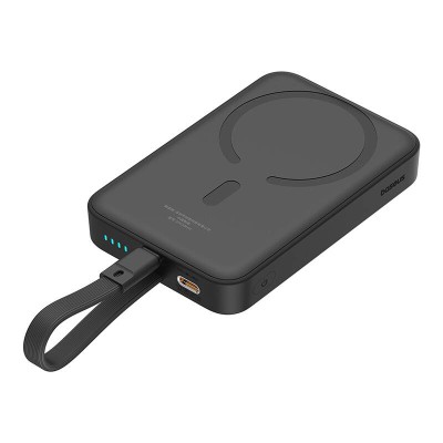 Baseus Magnetic Mini Powerbank, 10000mAh,Lightning, USB-C, 20W, MagSafe (fekete) Baseus Magnetic Mini Powerbank, 10000mAh,Lightning, USB-C, 20W, MagSafe (fekete)
