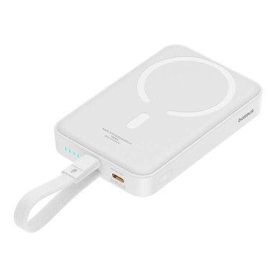 Baseus Magnetic Mini Powerbank, 10000mAh,Lightning,USB-C, Lightning, 20W, MagSafe (fehér) Baseus Magnetic Mini Powerbank, 10000mAh,Lightning,USB-C, Lightning, 20W, MagSafe (fehér)