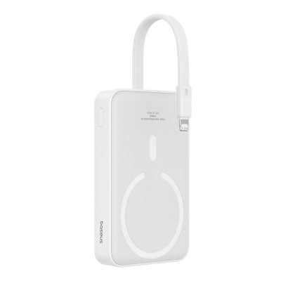 Baseus Magnetic Mini Powerbank, 10000mAh,Lightning,USB-C, Lightning, 20W, MagSafe (fehér) Baseus Magnetic Mini Powerbank, 10000mAh,Lightning,USB-C, Lightning, 20W, MagSafe (fehér)