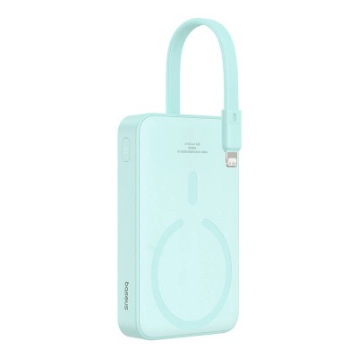 Baseus Magnetic Mini Powerbank, 10000mAh,Lightning,USB-C, 20W, MagSafe (menta) Baseus Magnetic Mini Powerbank, 10000mAh,Lightning,USB-C, 20W, MagSafe (menta)