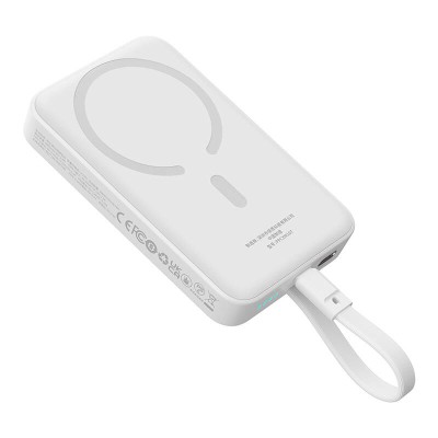 Baseus Magnetic Mini Powerbank, 10000mAh, USB-C 30W, MagSafe (fehér) Baseus Magnetic Mini Powerbank, 10000mAh, USB-C 30W, MagSafe (fehér)