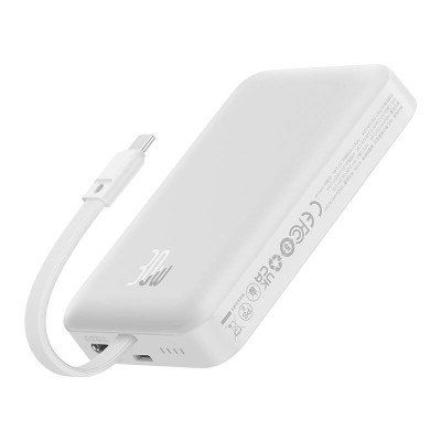 Baseus Magnetic Mini Powerbank, 10000mAh, USB-C 30W, MagSafe (fehér) Baseus Magnetic Mini Powerbank, 10000mAh, USB-C 30W, MagSafe (fehér)