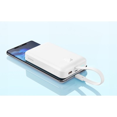 Baseus Magnetic Mini Powerbank, 10000mAh, USB-C 30W, MagSafe (fehér) Baseus Magnetic Mini Powerbank, 10000mAh, USB-C 30W, MagSafe (fehér)