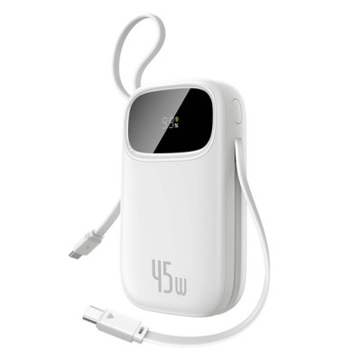 Baseus EnerFill FC31 powerbank 20000 mAh, 45W, két USB-C kábellel – fehér Baseus EnerFill FC31 powerbank 20000 mAh, 45W, két USB-C kábellel – fehér