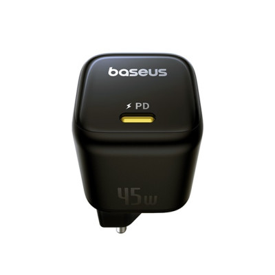 Baseus PicoGo GaN hálózati töltő 45W, USB-C – fekete Baseus PicoGo GaN hálózati töltő 45W, USB-C – fekete