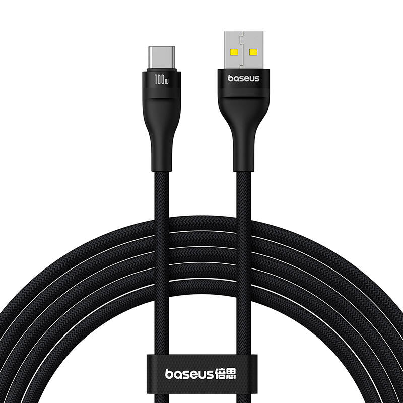 Baseus Flash 2 gyorstöltő kábel USB / USB-C, 100W, 2m (fekete) Baseus Flash 2 gyorstöltő kábel USB / USB-C, 100W, 2m (fekete)