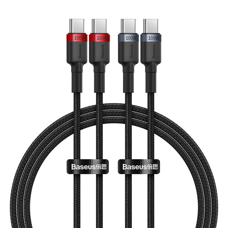 Baseus Cafule USB-C / USB-C adat/töltő kábel 100W , 1m 2db/csomag Baseus Cafule USB-C / USB-C adat/töltő kábel 100W , 1m 2db/csomag