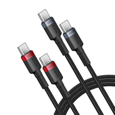 Baseus Cafule USB-C / USB-C adat/töltő kábel 100W , 1m 2db/csomag Baseus Cafule USB-C / USB-C adat/töltő kábel 100W , 1m 2db/csomag
