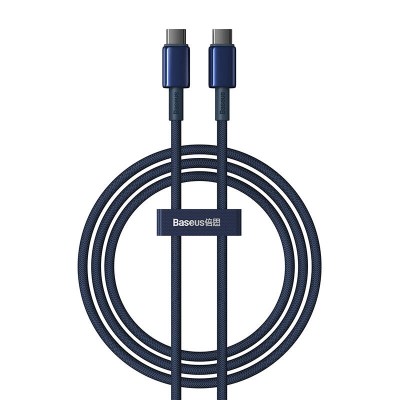 Baseus Tungsten Gold, USB-C - USB-C kábel 100W, 1m (kék) Baseus Tungsten Gold, USB-C - USB-C kábel 100W, 1m (kék)