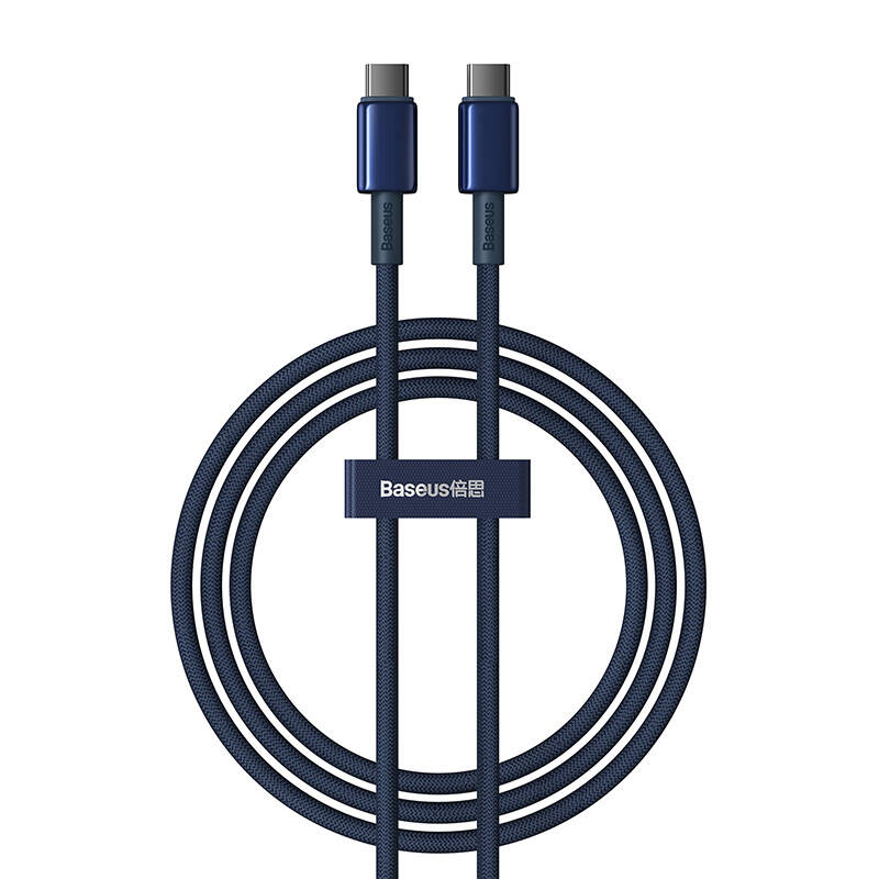 Baseus Tungsten Gold, USB-C - USB-C kábel 100W, 1m (kék) Baseus Tungsten Gold, USB-C - USB-C kábel 100W, 1m (kék)
