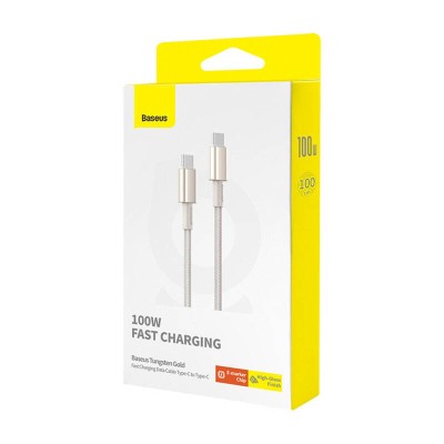 Baseus Tungsten Gold, USB-C - USB-C kábel 100W, 1m (arany) Baseus Tungsten Gold, USB-C - USB-C kábel 100W, 1m (arany)
