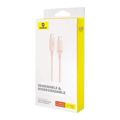 Baseus Habitat Series gyorstöltő kábel USB-C - USB-C, 100W, 1 m (rózsaszín) Baseus Habitat Series gyorstöltő kábel USB-C - USB-C, 100W, 1 m (rózsaszín)