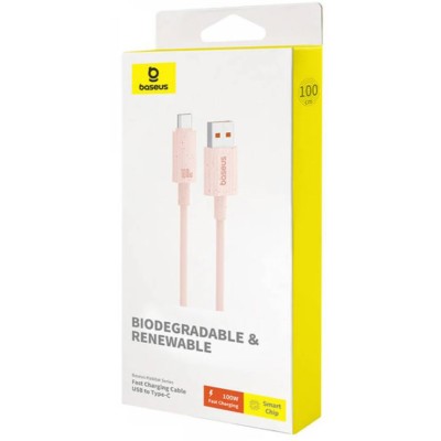 Baseus Habitat Series gyorstöltő kábel USB - USB-C, 100W, 1 m (rózsaszín) Baseus Habitat Series gyorstöltő kábel USB - USB-C, 100W, 1 m (rózsaszín)