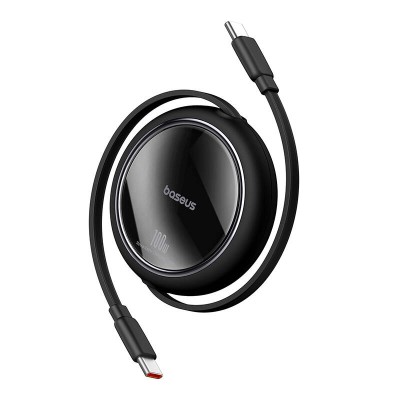 Baseus Free2Draw Mini behúzható USB-C–USB-C kábel 100W, 1 m – fekete