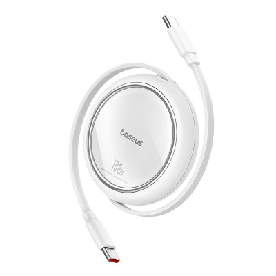 Baseus Free2Draw Mini behúzható USB-C–USB-C kábel 100W, 1 m – fehér Baseus Free2Draw Mini behúzható USB-C–USB-C kábel 100W, 1 m – fehér