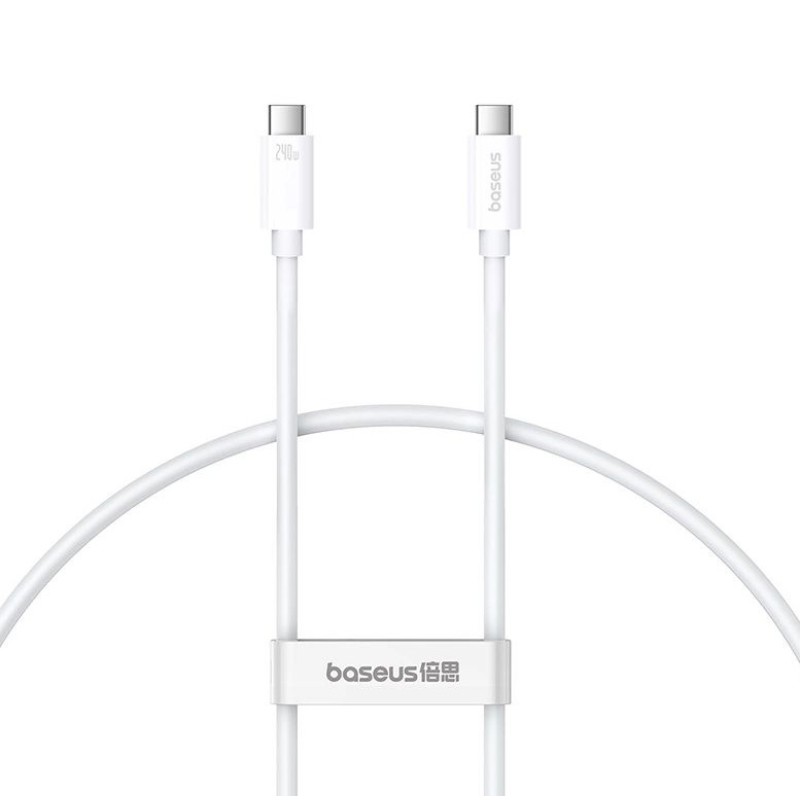 Baseus Superior 2 Series USB-C / USB-C kábel 240W PD 8K 60Hz 1m - fehér Baseus Superior 2 Series USB-C / USB-C kábel 240W PD 8K 60Hz 1m - fehér