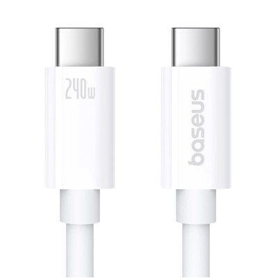 Baseus Superior 2 Series USB-C / USB-C kábel 240W PD 8K 60Hz 1m - fehér Baseus Superior 2 Series USB-C / USB-C kábel 240W PD 8K 60Hz 1m - fehér
