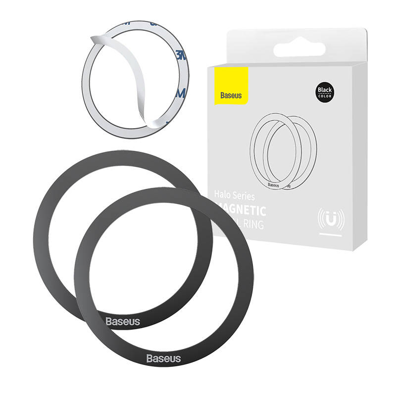 Baseus Halo MagSafe mágneses gyűrű telefonokhoz, (fekete) Baseus Halo MagSafe mágneses gyűrű telefonokhoz, (fekete)